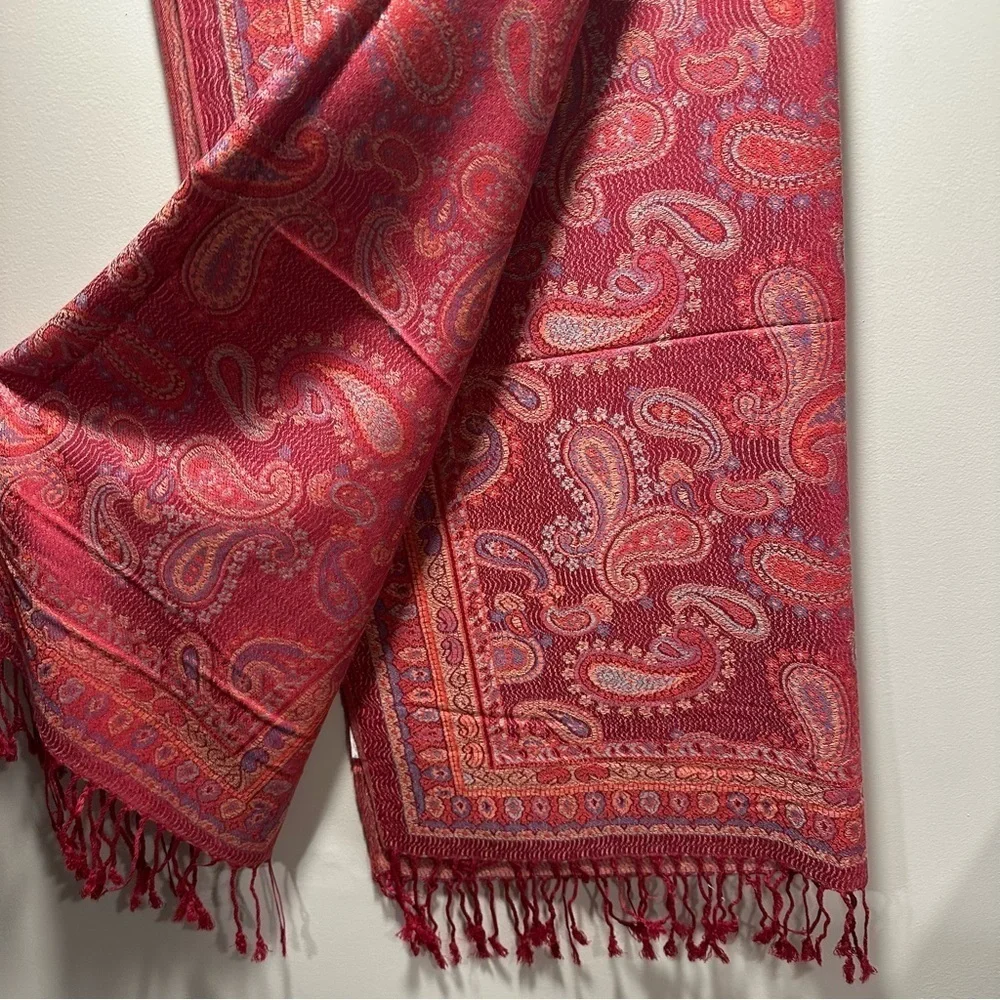 Elegant Shawl in Candy Red - Versatile Wrap, Scarf, Stole, Veil in Soft Rayon